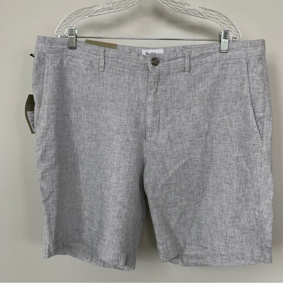 Goodfellow Gray Linen Blend Flat Front Shorts Size 40 NWT - Picture 1 of 5
